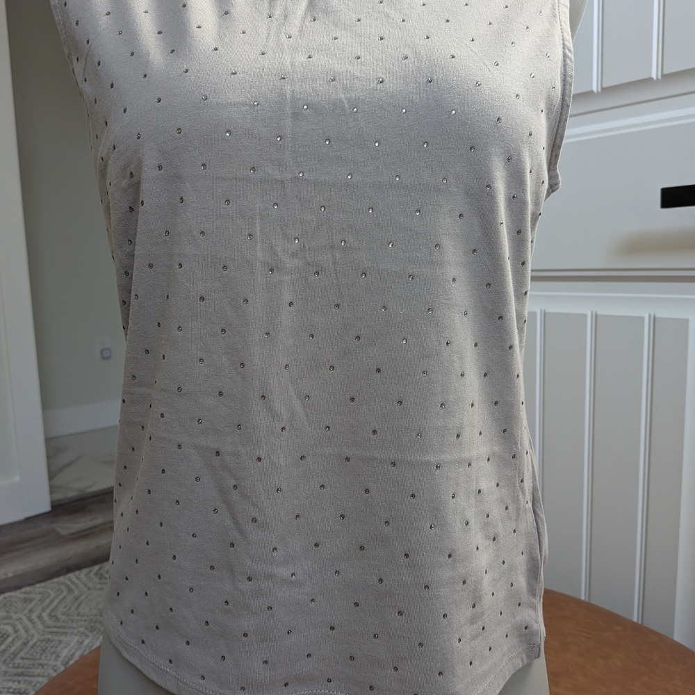 Rebecca Minkoff   Tank Top with Rhinestone Dot Accents